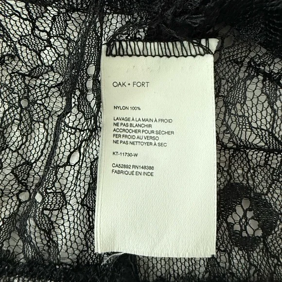NWOT OAK + FORT Sheer Black Lace Camisole - Picture 5 of 5
